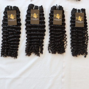 Tissage en lot naturel indien brut 100%, cheveux bouclés, cuticule alignée, vierge, non traité - Product Image 1