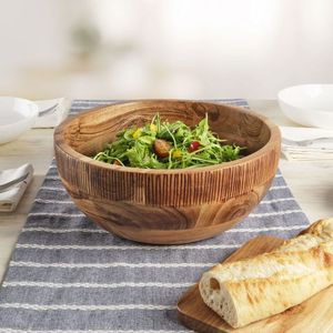 Bols en bois d'acacia artisanaux pour la cuisine, la table à manger, le service et la décoration intérieure naturelle - Product Image 5