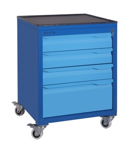 Chariot à outils avec 4 et 5 tiroirs, unité de stockage mobile industrielle avec système de verrouillage centralisé et roues - Product Image 1