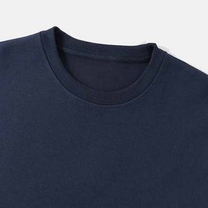 Plain Oversized Men <b>Clothing</b> Hoodies Sweatshirts Top Quality <b>Navy</b> <b>Blue</b> Color Long Sleeve 100% Cotton Fleece Basics Sweatshirt - Product Image 3