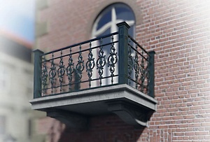 Victorian-style Wrought Iron Pipe Balcony Railing <b>Flooring</b>-mounted Rust-resistant DIY Installation Suitable for Outdoor Use - Product Image 3