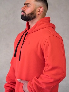 Sweat-shirt à capuche oversize pour homme, demi-jaune, en coton-polyester tricoté, brodé, pour l'hiver - Product Image 5