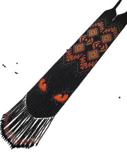 สร้อยคอประดับลูกปัดสีดำสุดฮิต "ดวงตาหมาป่า" งานแฮนด์เมดลายชนเผ่ารูปทรงเรขาคณิต เครื่องประดับยูเครนลึกลับ เหมาะสำหรับเป็นของขวัญ - Product Image 6