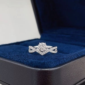 EMIRA DIAMOND GOLD JEWELLERY Lab Grown Diamond Silver Plated 18K Solid Gold Engagement Wedding <b>Ring</b> IGI Certified Pear Cut - Product Image 1