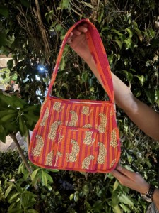 Handmade Hand Block Printed Vintage Lady Summer <b>Single</b> Strap Chains Animal Prints Cotton <b>Quilted</b> Fashion Tote Bag Women Spacious - Product Image 4