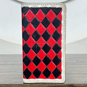 Cartera Larga de Cuero Genuino a Cuadros de Primera Calidad, con Protección RFID, Estilo Occidental, Unisex, Tarjetero, Bolso de Mano - Product Image 5