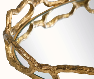 Bandeja DE SERVICIO DE ESPEJO decorativo de metal de aluminio hecho a mano con oro pulido y Estilo Vintage para cafeterías y uso doméstico - Product Image 5