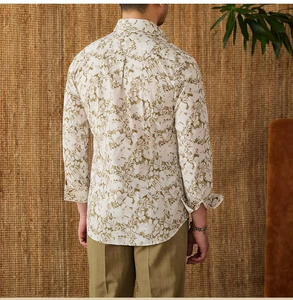 Camisa de Manga Larga para Hombre, Nueva Colección Verano 2026, Corte Slim, 100% Algodón, Estampada, Cuello Clásico, Transpirable, Alta Calidad, Casual y Versátil - Product Image 2