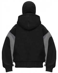 เสื้อฮู้ดไหมพรมปักลายสีดำทรงโอเวอร์ไซส์แบบยูนิเซ็กซ์ พร้อมหน้ากากในตัว แขนยาวปกติ กันลม สไตล์ลำลอง สตรีทแวร์ เหมาะสำหรับใส่ในฤดูหนาว - Product Image 3