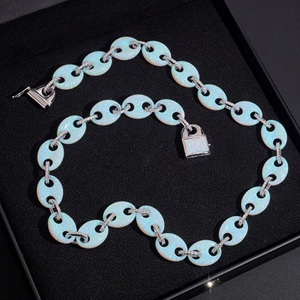 Luxury Moissanite Disc Chain <b>Necklace</b> Moissanite Links Hip Hop Jewellery <b>Statement</b> Iced Designer Piece 925 Sterling Silver Gold - Product Image 3