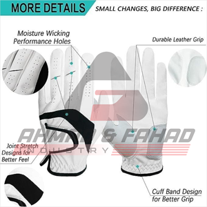Guantes de Golf Deportivos para Mano Derecha Más Vendidos, de Piel de Oveja, Cómodos y de Alta Calidad - Product Image 3