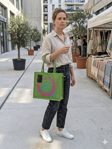 Bolsas de Yute Ecológicas al por Mayor con Logotipo Personalizado Impreso, Cierre de Cremallera Reutilizable, Asas de Cinta de Algodón, Bolsas de Compras, Bolsas de Playa - Product Image 4