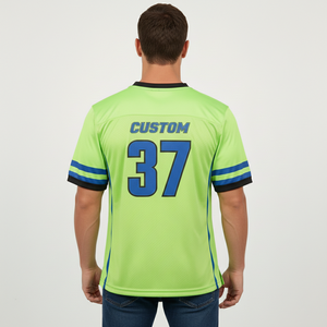 Maillot de football YITE personnalisé avec logo, en maille 100% polyester, col montant, coupe ample, unisexe, style rétro streetwear - Product Image 2