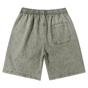 Proveedor al por mayor de pantalones cortos OEM con lavado ácido, de algodón descolorido por el sol, estilo streetwear, con logotipo personalizado - Product Image 2