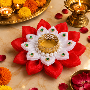 New Launch Handmade Floral Candle Holder for Diwali Wedding Festive Home Decor Pooja <b>Table</b> Centerpiece and Tealight Decoration - Product Image 4