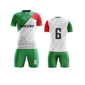 Ensemble d'uniformes de football personnalisés à séchage rapide, respirants, unisexes pour adultes, kits de sublimation bon marché, service OEM, manches courtes - Product Image 4