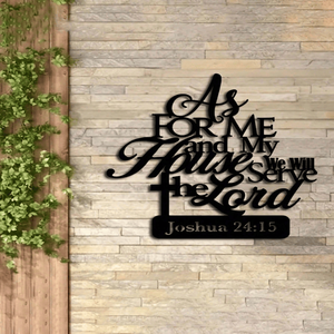 CIFbuy Joshua 24 15 Decorazione Murale Rustica in Metallo con Scritture, Regalo per Casa e Ufficio, Tema Battesimo e Matrimonio, Arte in Metallo - Product Image 4