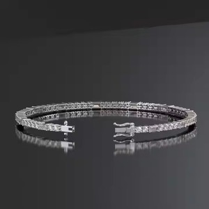 Sparkling Lab-Grown Diamond <b>Bracelet</b> High Quality 18K Yellow Gold Non-Fade Hip Hop Jewelry for Men and Women - Product Image 2