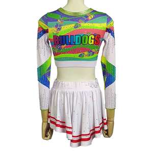 Uniformes de cheerleading colorés de haute qualité en gros, vêtements d'équipe pour filles et adultes pour les spectacles scolaires - Product Image 3