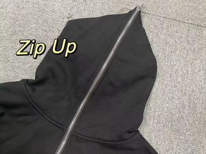 Échantillon gratuit OEM Ensemble de sweat à capuche pour hommes 50 coton 50 polyester imprimé surdimensionné Full Zip Up mousse 3d Logo Puff Print Hoodies - Product Image 5