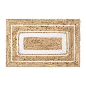 Mantel individual de alfombra Chindi trenzada brillante y audaz con borde de retales en espiral Centro de Yute natural Decoración llamativa Bohemia - Product Image 5