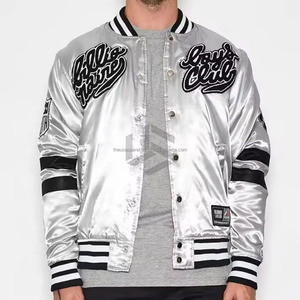 Chaqueta Varsity Personalizada de Satén, Tejida, Transpirable, de Alta Calidad para Hombre, Estilo Vintage de Primavera, Tallas Grandes XL, Bordada 2026 - Product Image 4
