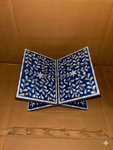 Soporte para libros con incrustaciones de nácar personalizadas con diseño marroquí para libros sagrados y religiosos, incrustaciones de concha islámica Rahel - Product Image 4