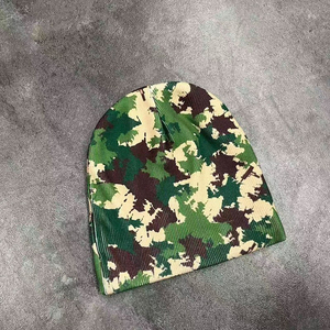 Wholesale High Quality Sublimation Beanie <b>Satin</b> <b>Lined</b> Beanie <b>Hat</b> Contrast Color America Street Beanie with Custom Logo - Product Image 3