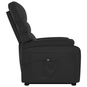 Sillón Reclinable Negro de Piel Sintética, 100% Poliéster con Hierro y Madera de Álamo, Silla Cómoda - Product Image 6