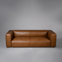 Canapé 3 places en cuir rectangulaire de style moderne simple, de haute qualité et écologique pour la maison, l'hôtel, le restaurant, le salon