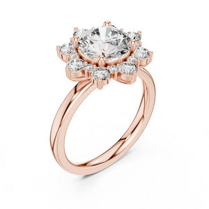 Bague de mariage en or jaune 14 carats avec diamant rond cultivé en laboratoire pour femmes |   Nouveau diamant cultivé - Product Image 6