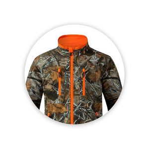 Chaqueta de Caza para Hombre con Capucha, Exterior 100% Cuero Sintético, Cierre con Cremallera y Botones en la Parte Delantera - Product Image 2