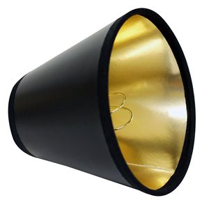 Set di 6 paralumi con copertina rigida nera con fodera in oro e Design inclinato a Clip di fiamma - Product Image 2