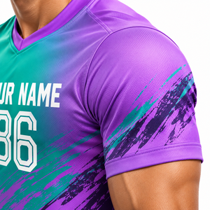 Conjunto de Uniforme Deportivo de Fútbol Personalizado con Camiseta y Pantalones Cortos con Estampado Degradado - Product Image 6