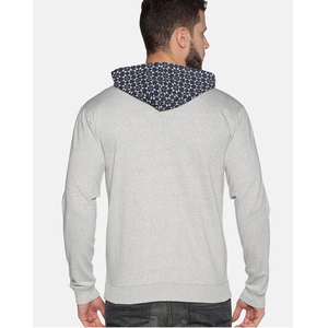Sudadera con Capucha y Cierre para Hombre, Corte Regular, Diseño de Parches, Estilo Casual Otoñal, Tejido de Poliéster y Algodón - Product Image 4