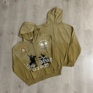 Sudadera con Capucha Personalizada para Hombre, Color Caqui, con Cierre, de Algodón Estampado, Corte Regular, Estilo Casual Urbano, Otoño Invierno, Fabricante OEM ODM - Product Image 1