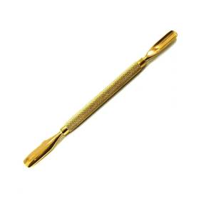 Herramienta de Metal de Doble Punta para Empujar Cutículas, Reutilizable, con Acabado Dorado - Product Image 1
