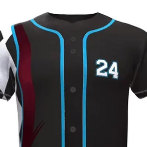 Wholesale <b>Blank</b> Sportswear Baseball Jerseys Low Price High Quality Breathable 100% Polyester Anti-Bacterial Short Sleeve Custom - Product Image 2