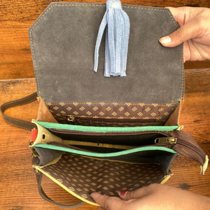 2024 Factory New Women's Animal Print Recycled Suede Leather Tassel Crossbody Bag <b>Large</b> Capacity Colorful Leather Shoulder Bags - Product Image 6