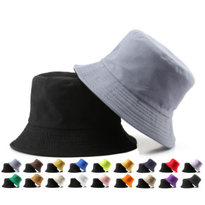 Sun <b>Summer</b> <b>Hats</b> Double Side Plain Cotton Custom Logo Embroidery <b>Man</b> Women Fisherman Reversible Bucket <b>Hats</b> - Product Image 1