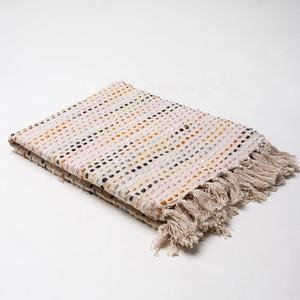 Manta Ligera Decorativa Hecha a Mano con Tejido de Algodón, Borde con Flecos y Borlas, para Sofá - Product Image 5