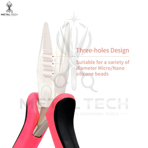 Pince à extensions de cheveux de haute précision, robuste, antidérapante, avec poignée rose et noire en acier inoxydable, personnalisable avec votre logo - Product Image 5