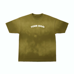 Camiseta de Algodón Oversize para Hombre, Manga Corta, Cuello Redondo, Color Liso, Estampado de Letras, Logotipo Frontal, Tejido de Punto, Ajuste Casual, ODM OEM - Product Image 1