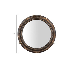 Vintage Nautical Porthole Wall <b>Mirror</b> Antique Finish Round Metal Decorative <b>Mirror</b> for Living Room Bathroom Entryway - Product Image 2