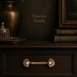 Poignée de meuble en laiton massif de qualité supérieure, décorative, en forme de coquillage, pour tiroirs, commodes, armoires et meubles vintage. - Product Image 2