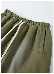 Shorts pour hommes personnalisés 100 % coton, taille mi-haute avec cordon de serrage, couleur unie, respirants, style urbain, fabricant OEM ODM, tissu doux de qualité supérieure, marque privée - Product Image 5