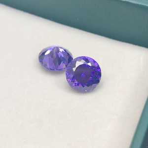 Pierre précieuse synthétique scintillante en zircon cubique taillée en forme de nid rond pour la fabrication de bijoux et de bijoux fantaisie - Product Image 5
