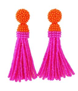 Handmade Multi-Color Seed Bead Embroidered Earrings From India for Women and <b>Girls</b> for Parties and Evening Wear - Product Image 4