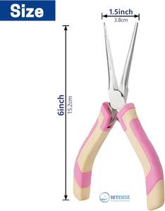 Mini Alicates de Punta Fina de Acero Inoxidable de 6 Pulgadas Rectos con Mango Ergonómico para Joyería y Trabajos con Alambre - Product Image 6