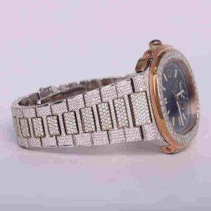 Reloj Inteligente con Diamantes Moissanite de Claridad VVS, Directo de Fábrica, para Hombre y Mujer, Correa de Oro Rosa, Movimiento de Cuarzo, Esfera de Cristal - Product Image 3